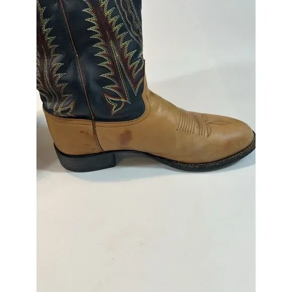 Tony Lama Boots Mens 8.5 B leather Cowboy Western - Picture 7 of 16